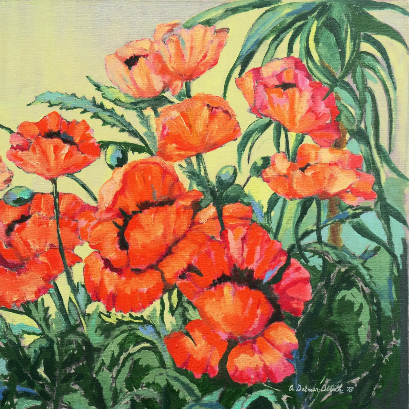 Study of Red Poppies' by Alice Delmar-Oberth, 1978, New York Woman Artist, Art Students League, Met - 4