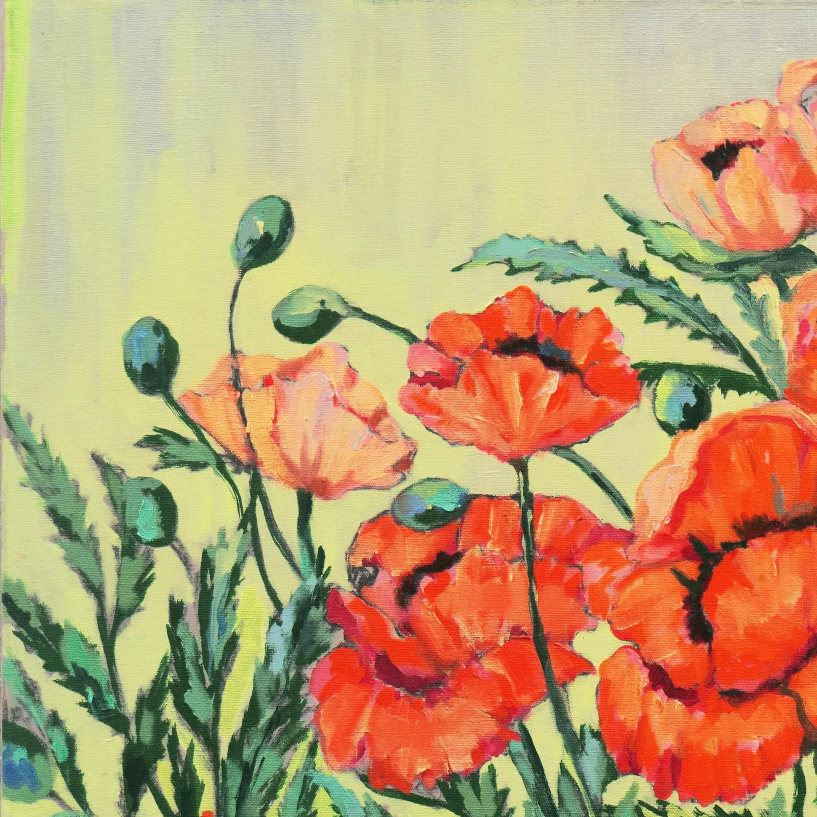 Study of Red Poppies' by Alice Delmar-Oberth, 1978, New York Woman Artist, Art Students League, Met - 5