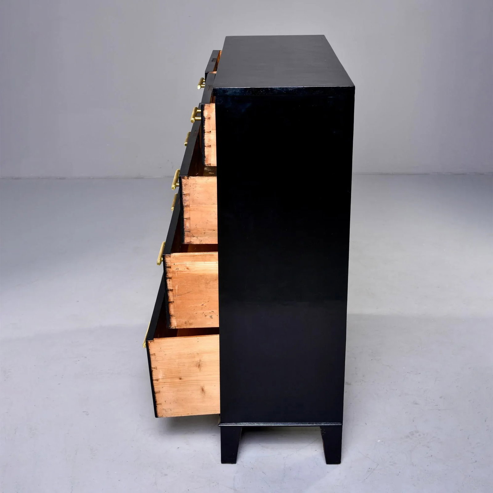 English Ebonised Chest of Drawers With Brass Hardware - 7