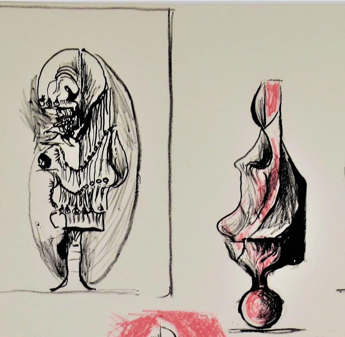 Graham Sutherland, "Sheet of Studies" from the suite "Bestiary and some Correspondences", 1968 - 4