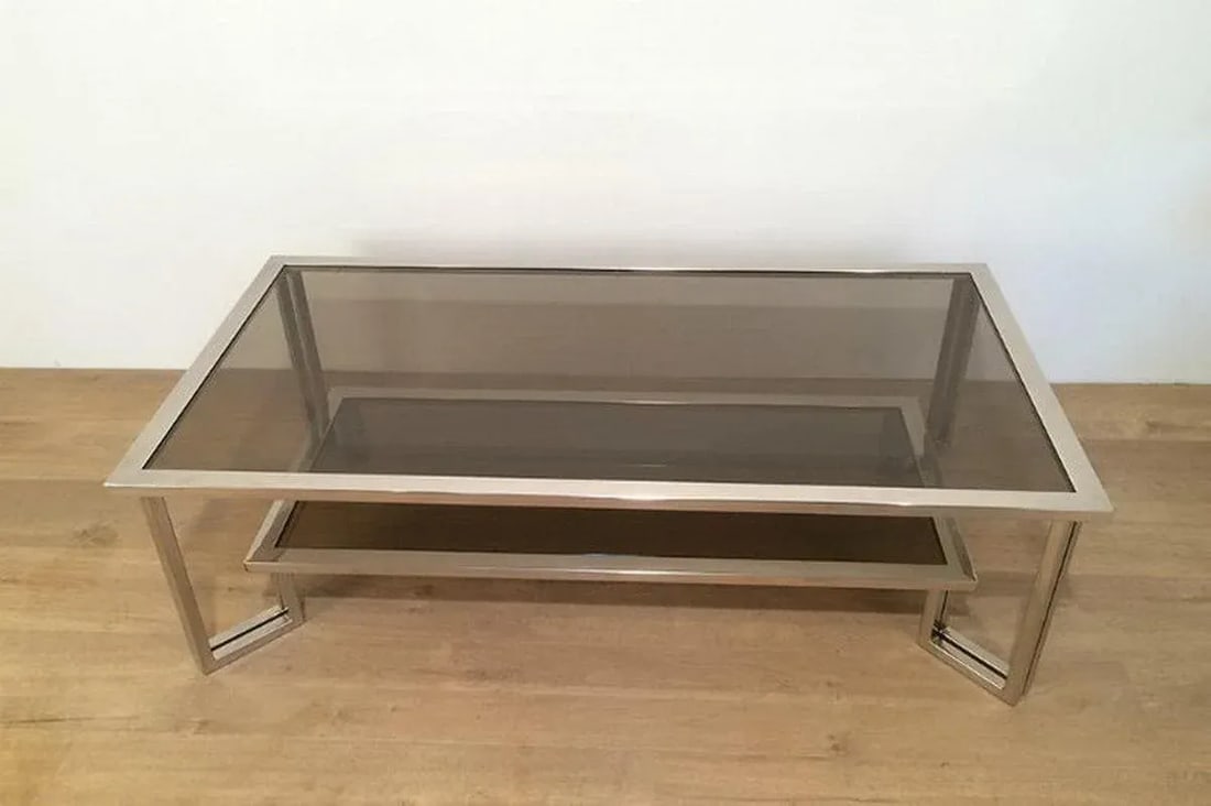 1970s Vintage Chrome Design Coffee Table - 6