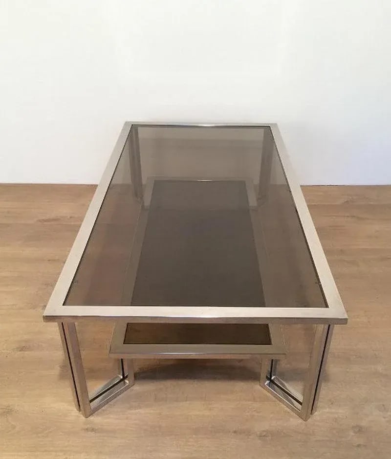 1970s Vintage Chrome Design Coffee Table - 7