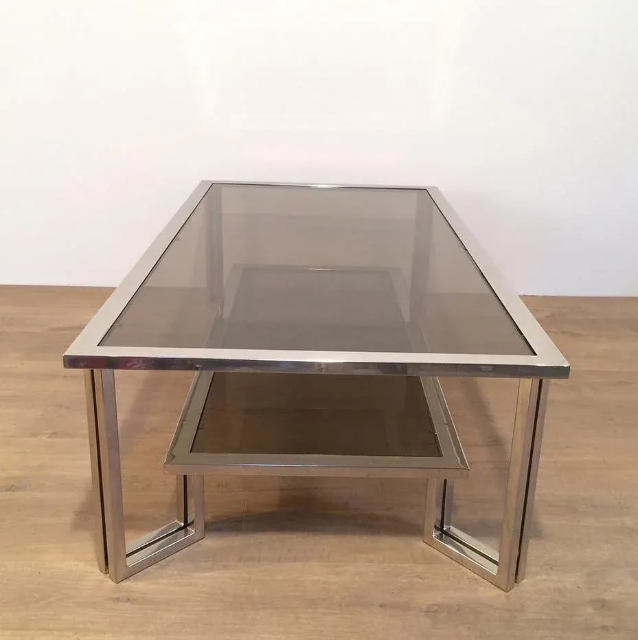 1970s Vintage Chrome Design Coffee Table - 8