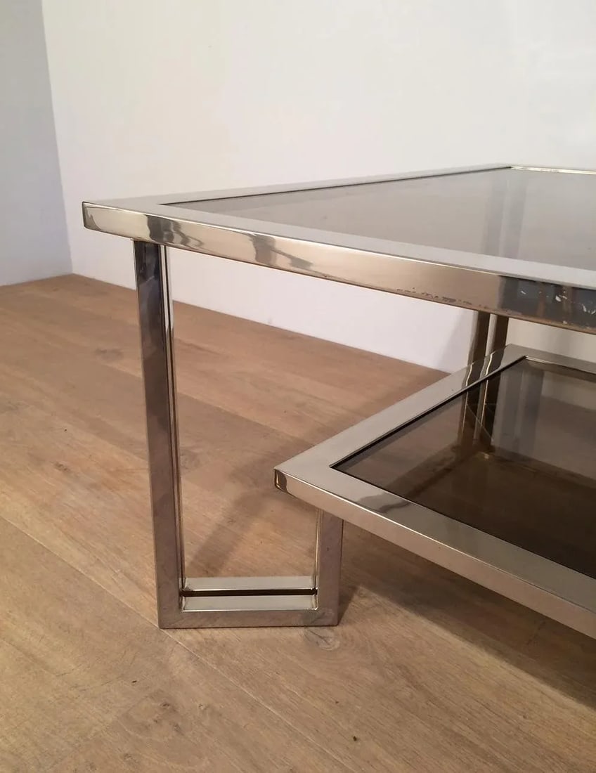 1970s Vintage Chrome Design Coffee Table - 9