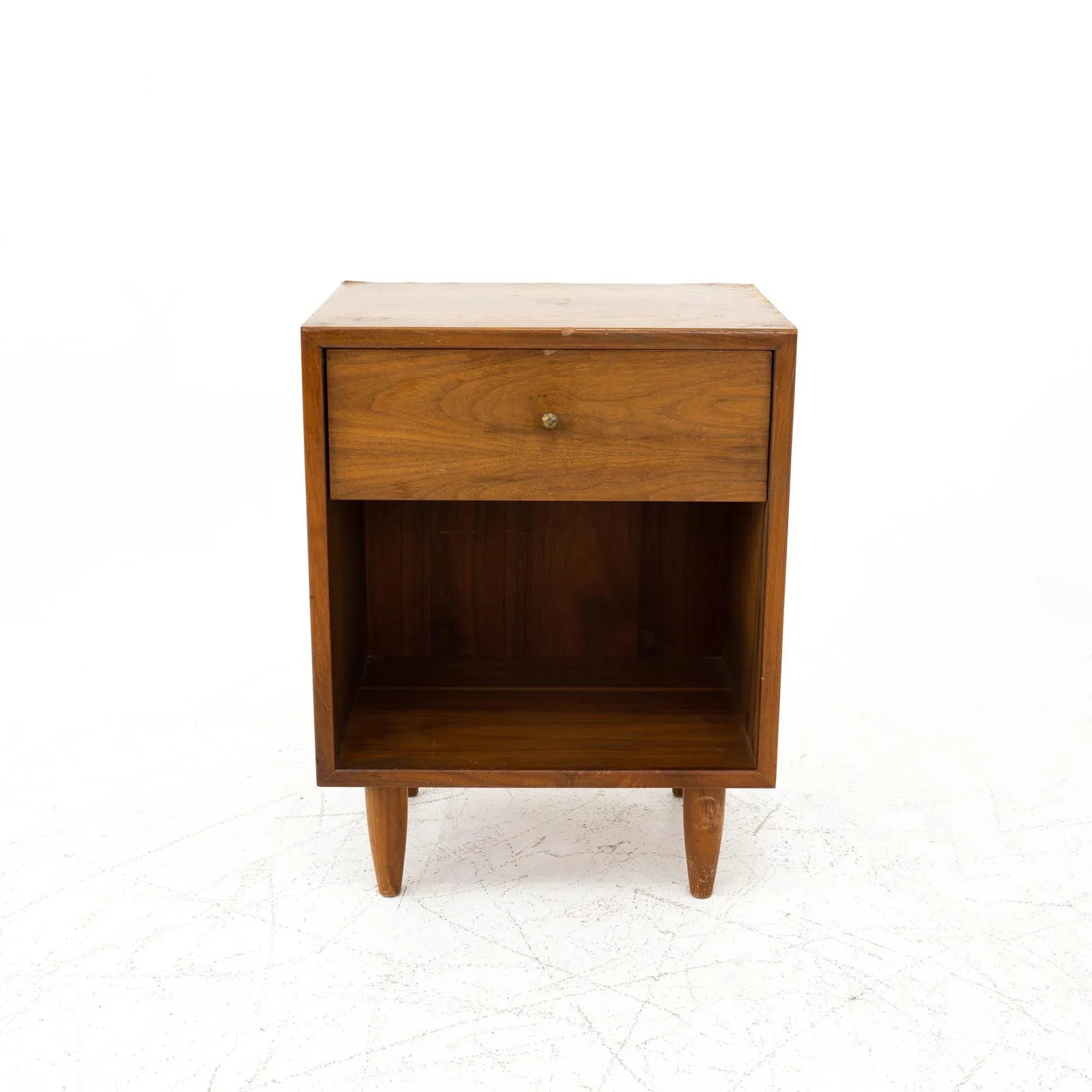 Glenn of California Style Mid Century Single Drawer Walnut Nightstand - 2