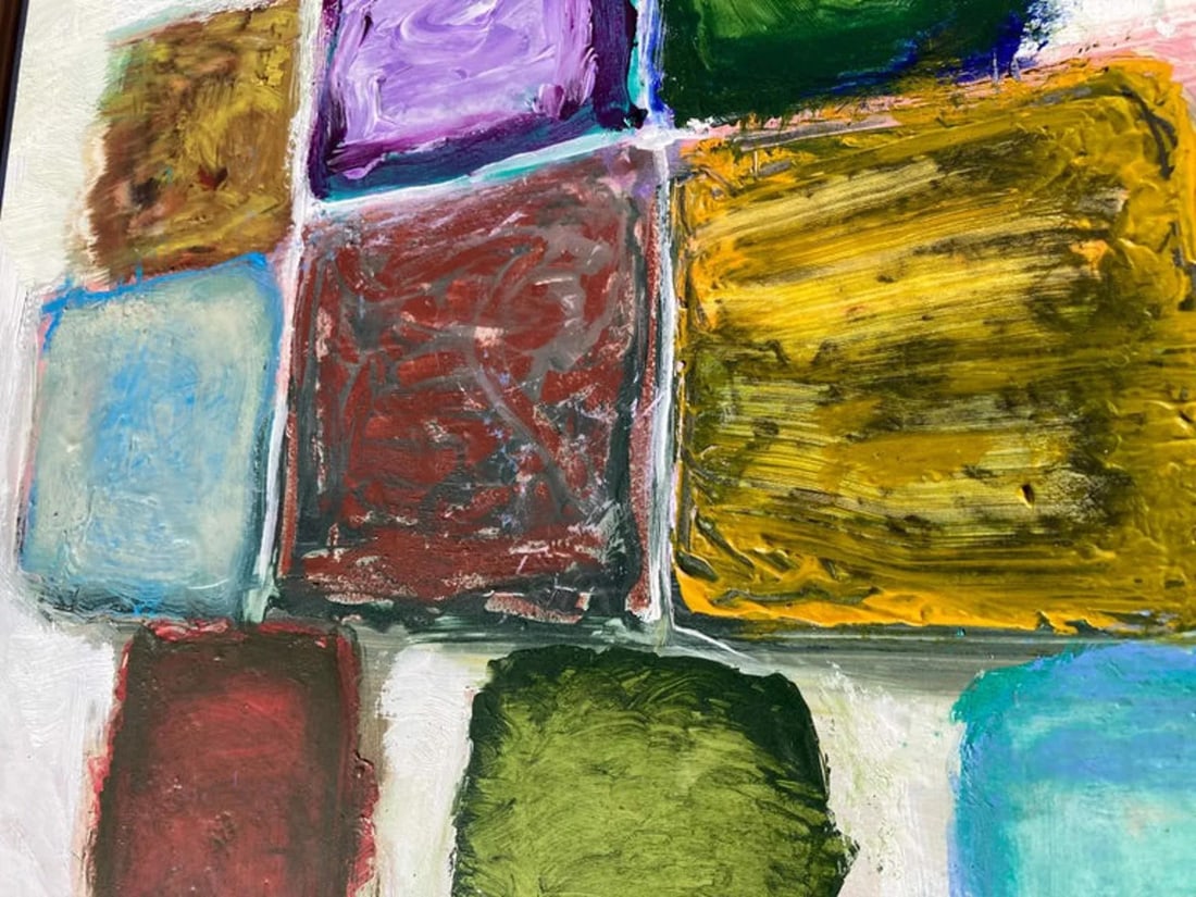 Gridish #27 Contemporary Abstract Mixed-Media Painting by G. Campbell Lyman, Framed - 4