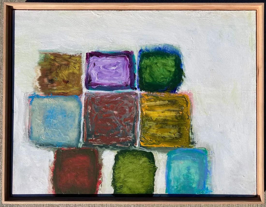 Gridish #27 Contemporary Abstract Mixed-Media Painting by G. Campbell Lyman, Framed - 7