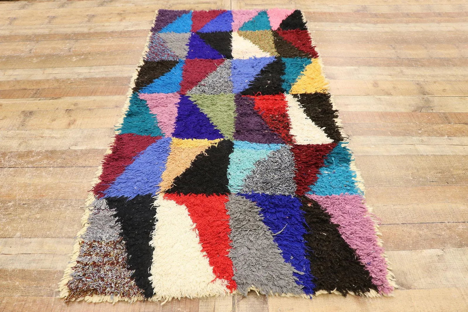 Vintage Berber Boucherouite Moroccan Rug - 03'00 X 06'03 - 7