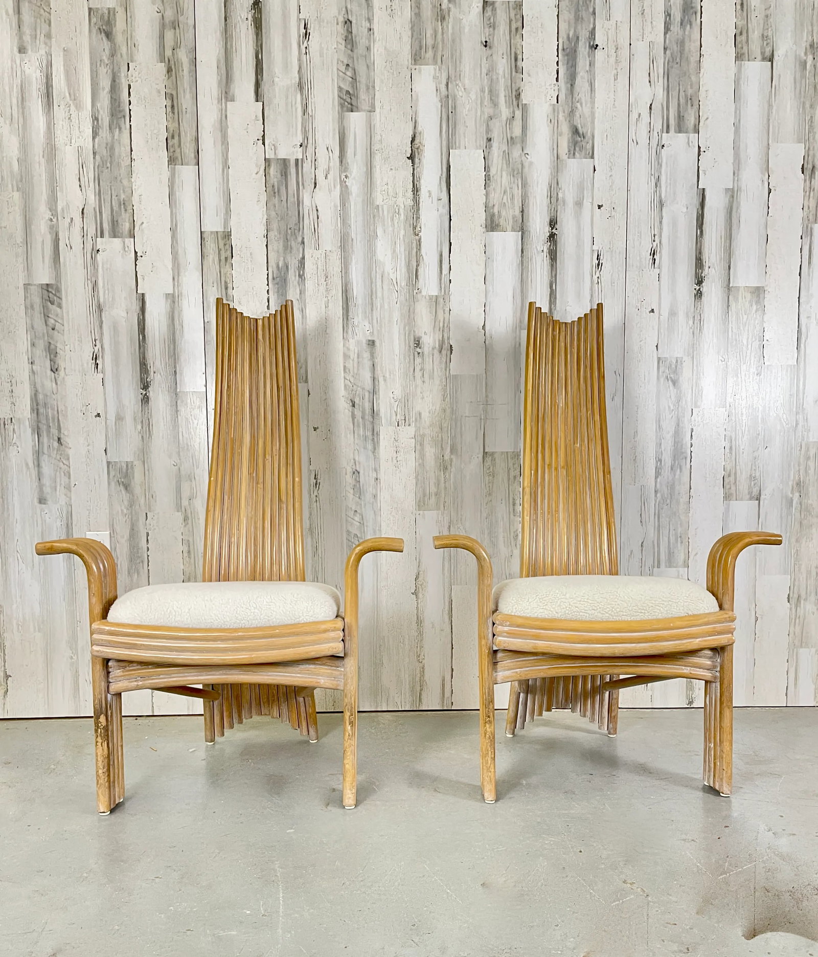 Danny Ho Fong Style Rattan Arm Chairs- a Pair - 2