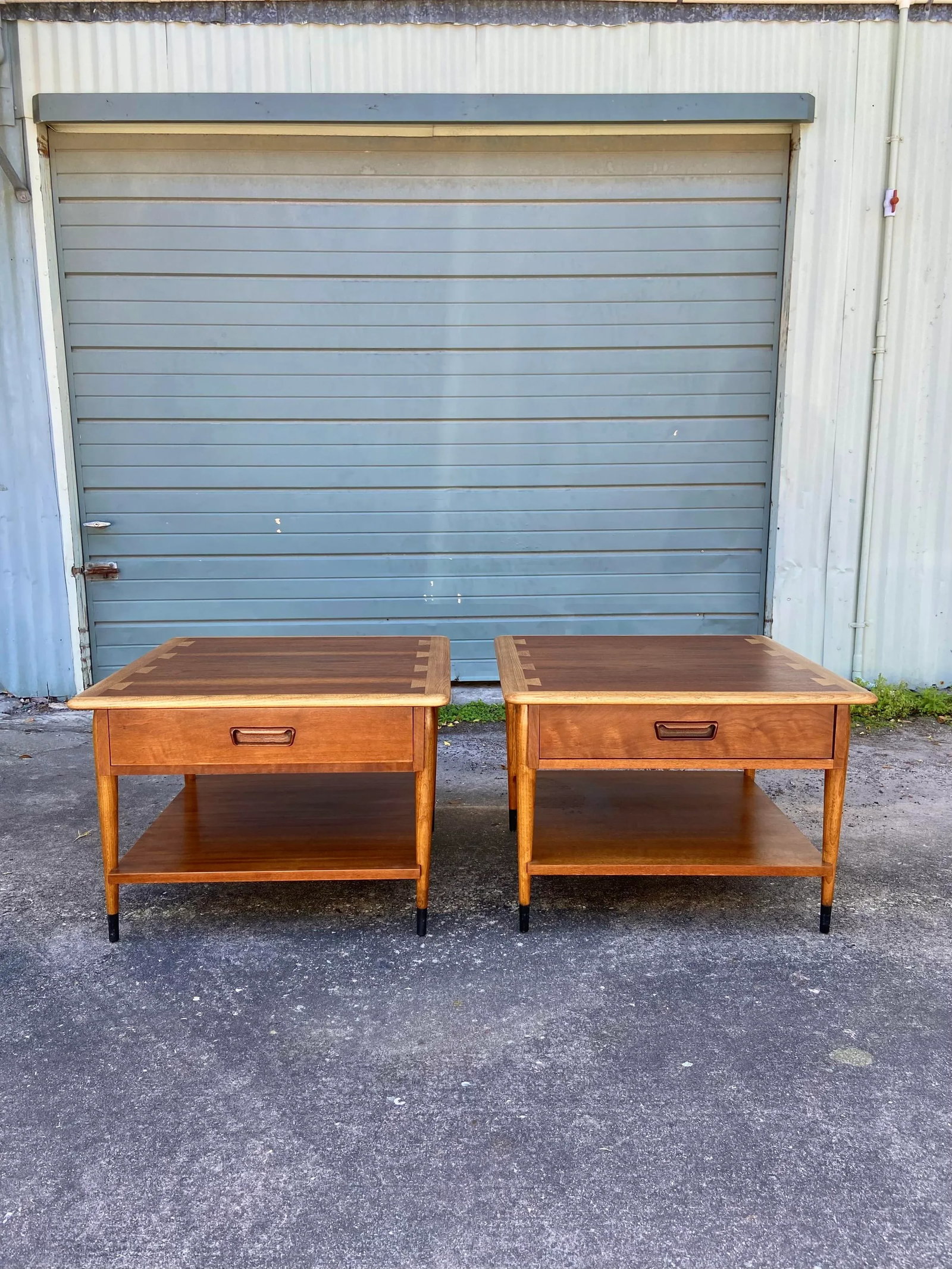 Mid 20th Century Lane Acclaim Square Side Tables - a Pair - 2