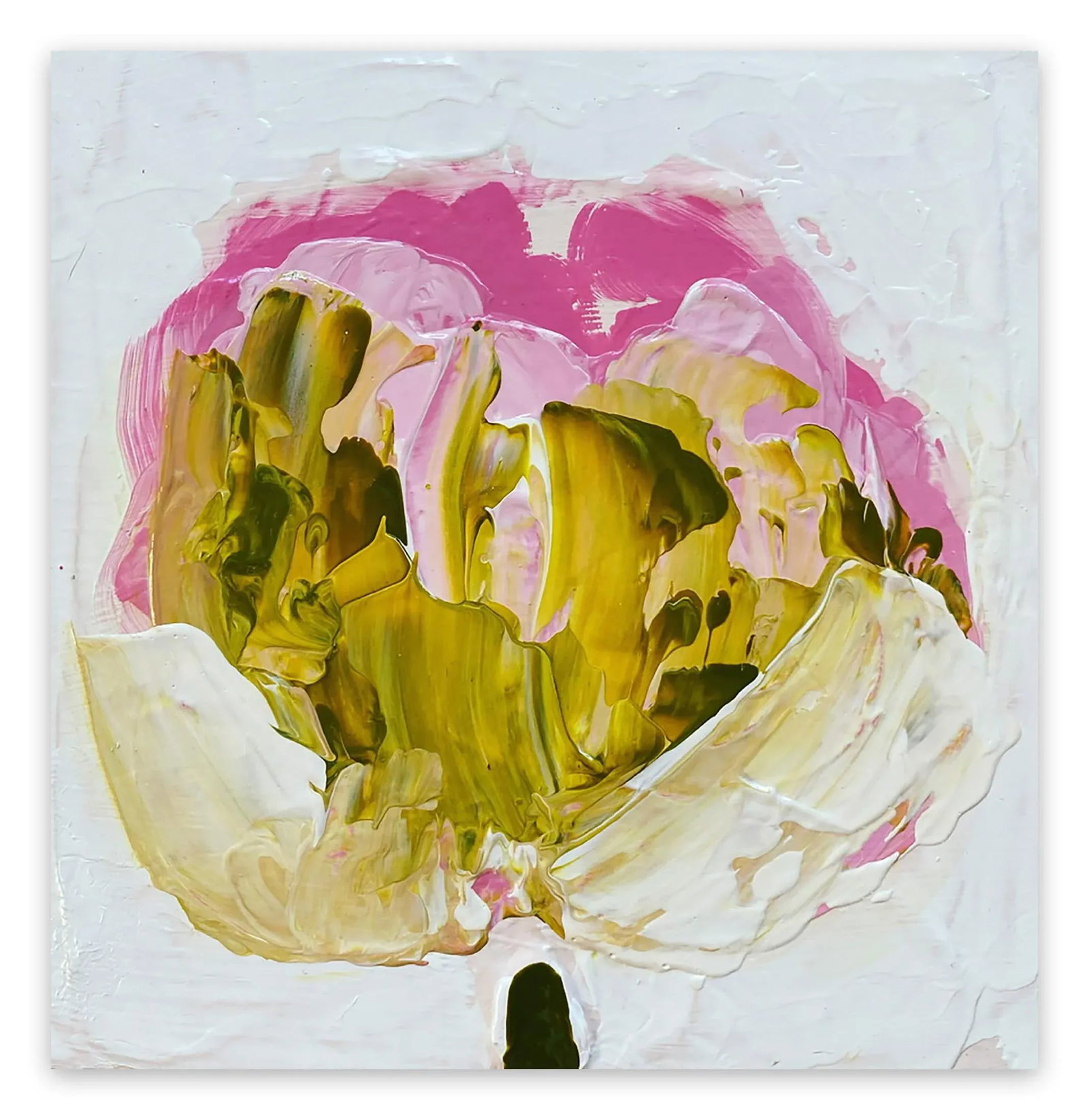 Contemporary Abstract Oil on Panel Painting "Green, Gold, Pink" by Anya Spielman - 4