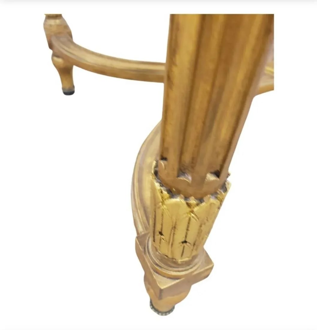 Louis XVI Style Carved Giltwood With Stretcher Center Table - 7