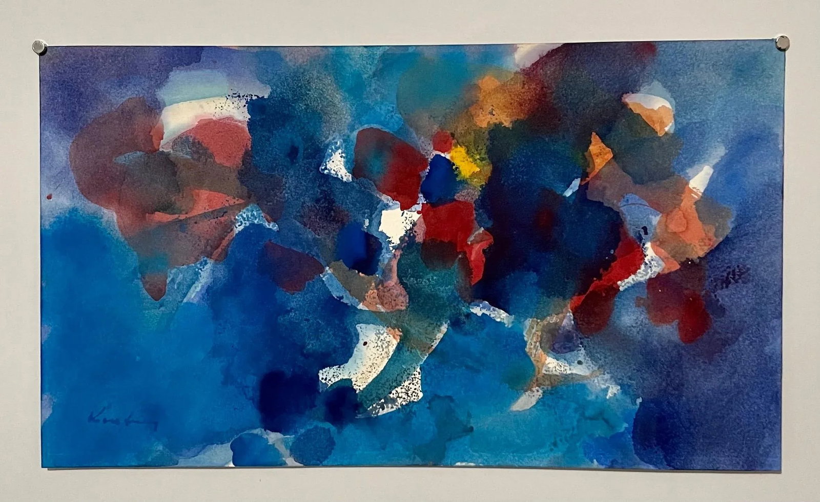 Modernist Abstract Expressionist Watercolor Painting by Pawel Kontny - 2