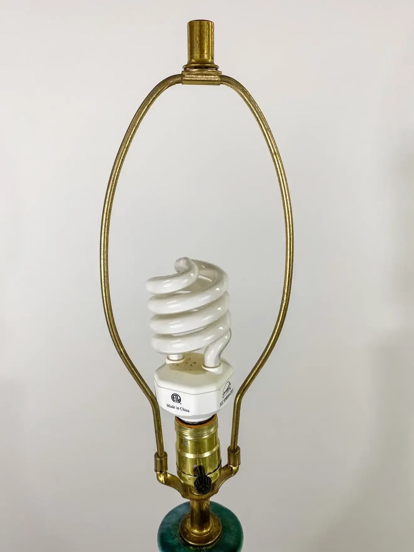 Mid Century Modern Green Malachite Table Lamp - 2