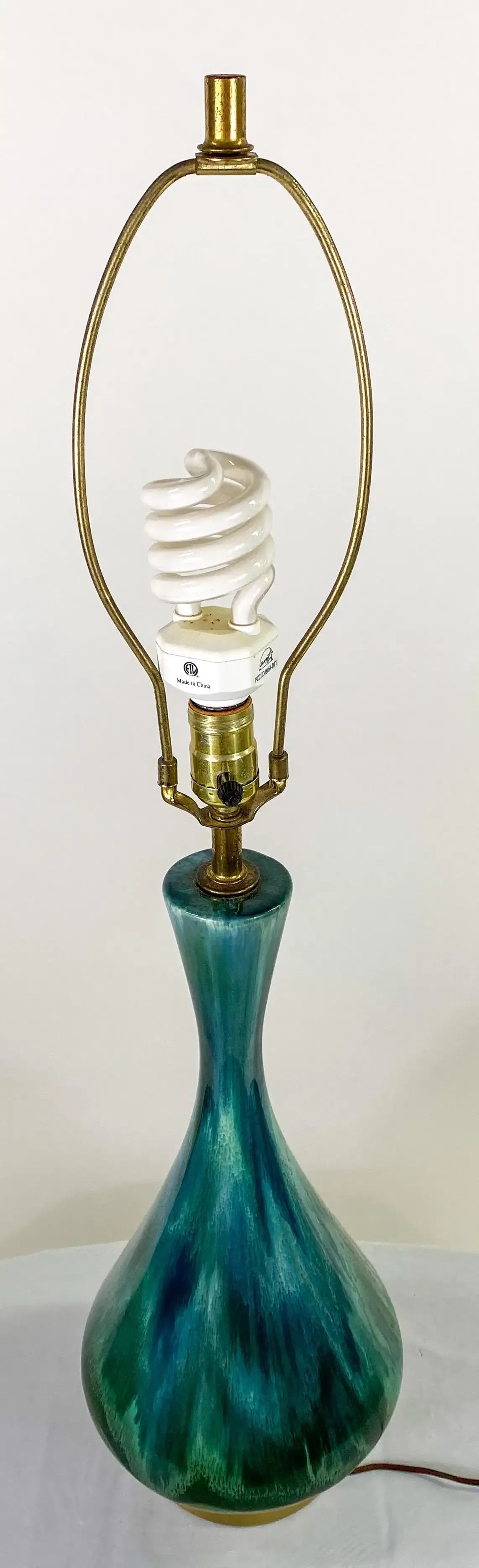 Mid Century Modern Green Malachite Table Lamp - 5