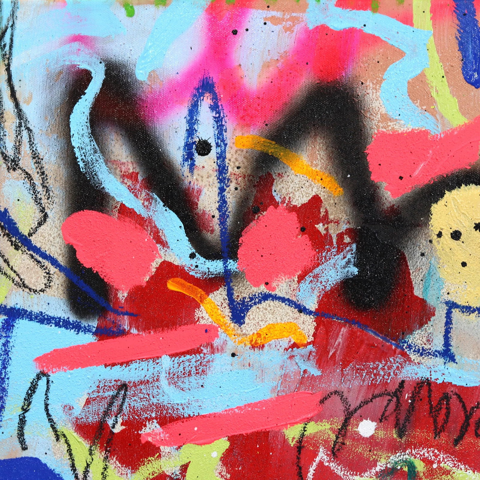 Vibrant Spontaneous Colorful Playful Painting "I Really Did Think About It" Original Artwork by Khou - 2