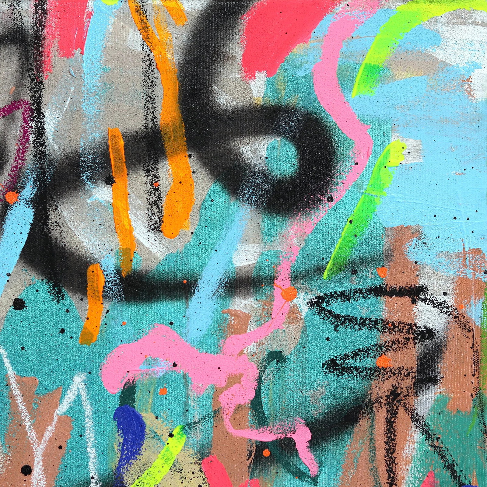 Vibrant Spontaneous Colorful Playful Painting "I Really Did Think About It" Original Artwork by Khou - 3