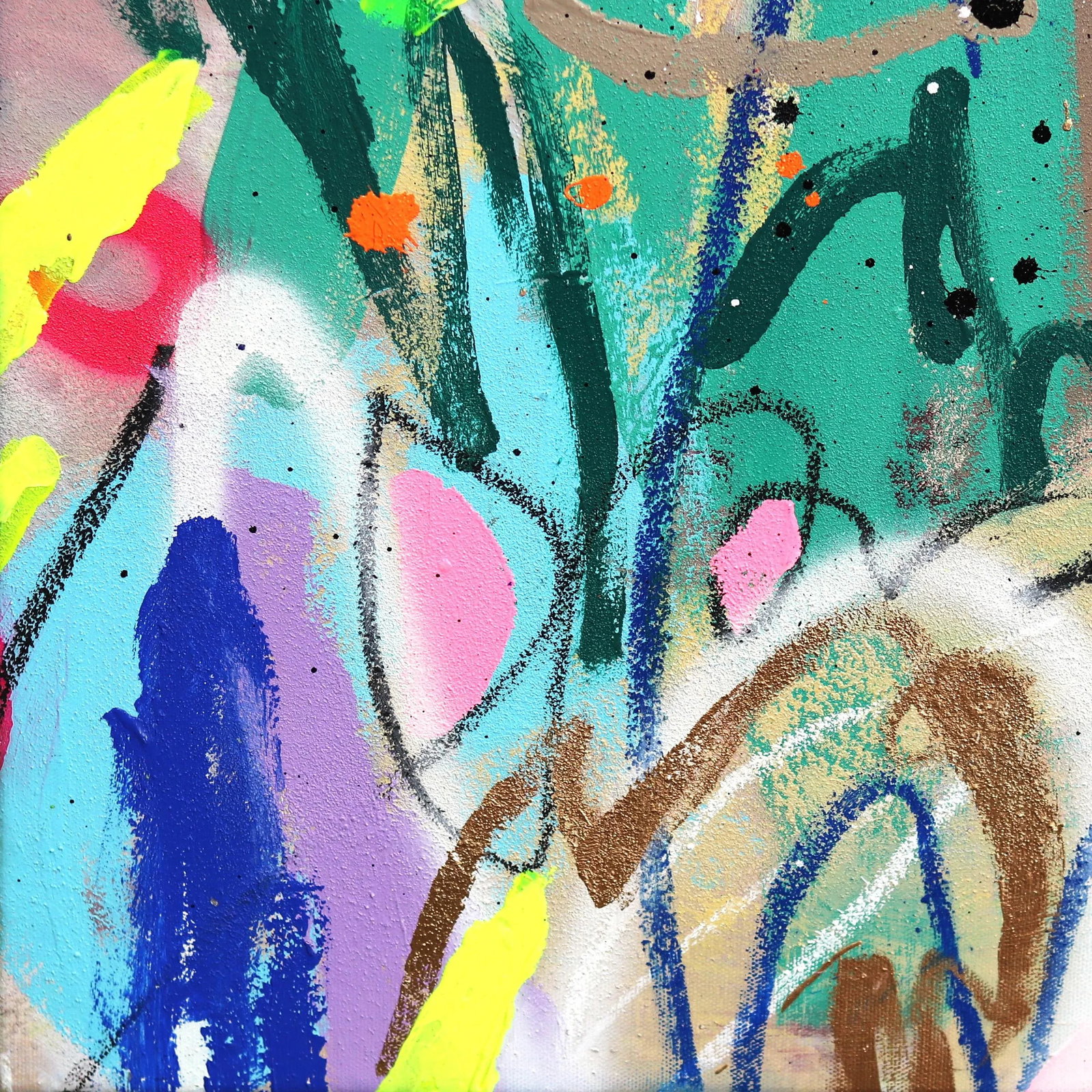 Vibrant Spontaneous Colorful Playful Painting "I Really Did Think About It" Original Artwork by Khou - 4