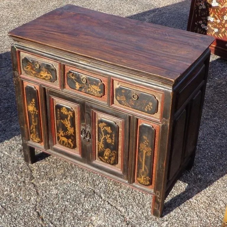 Early 19th Century Antique Qing Dynasty Paneled Chinese Cabinet - 2