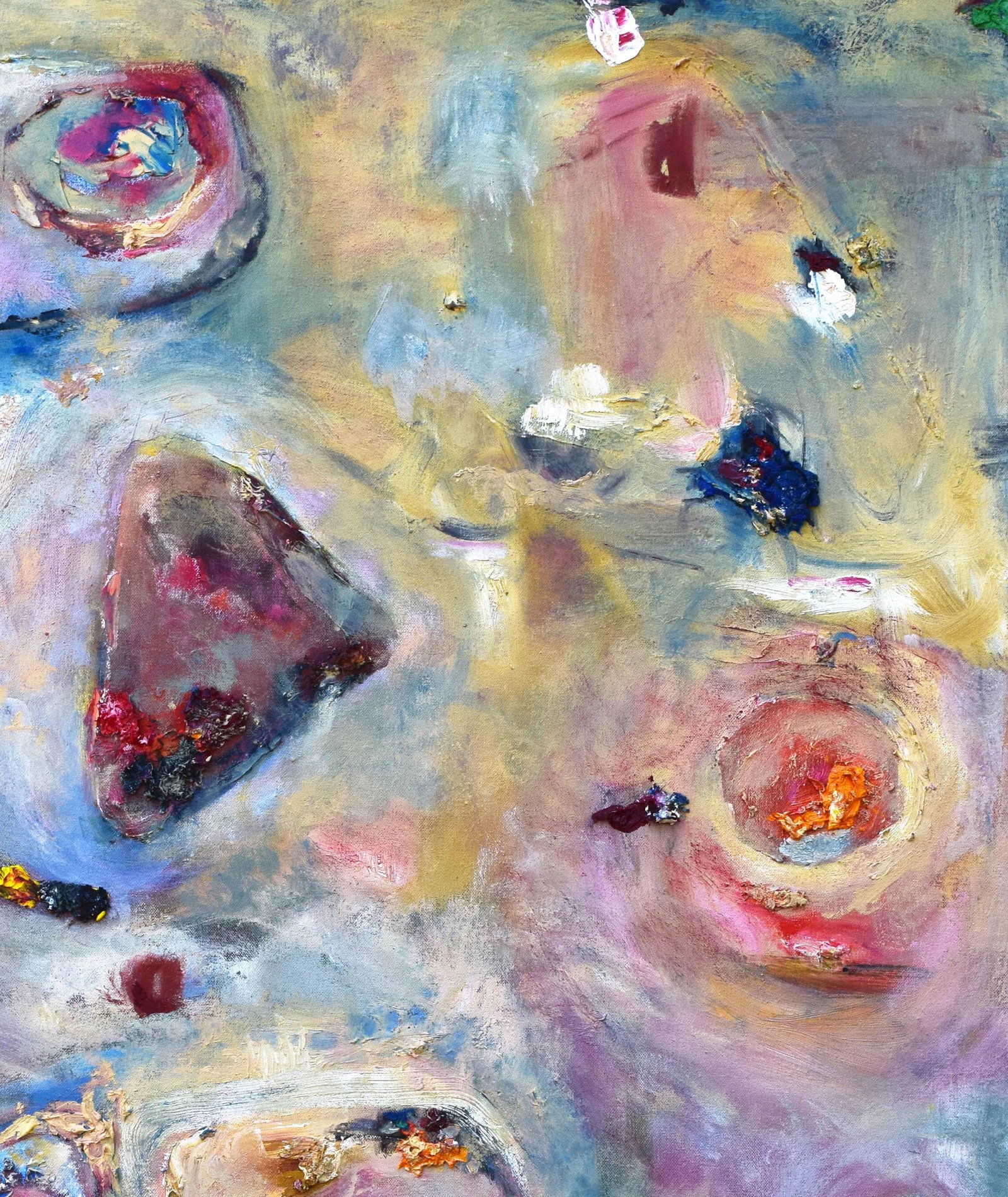 Large Contemporary Pink Abstract Expressionist Oil on Canvas Painting by Toni Flynn "My Talk Show" - 6