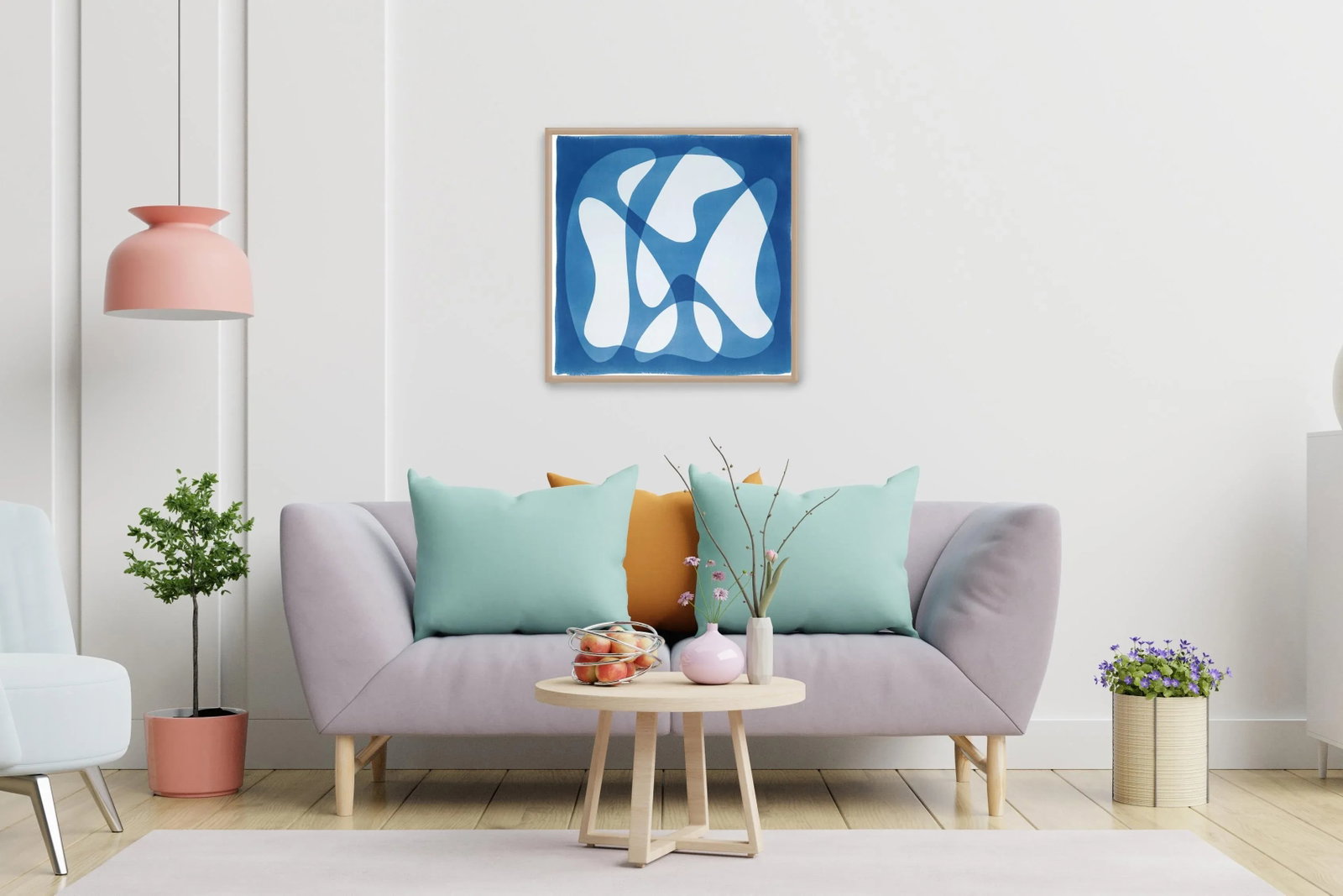 2022, Mid-Century Modern Shapes, Handmade Monotype Print on Watercolor Paper of "Abstract Icons" - 7