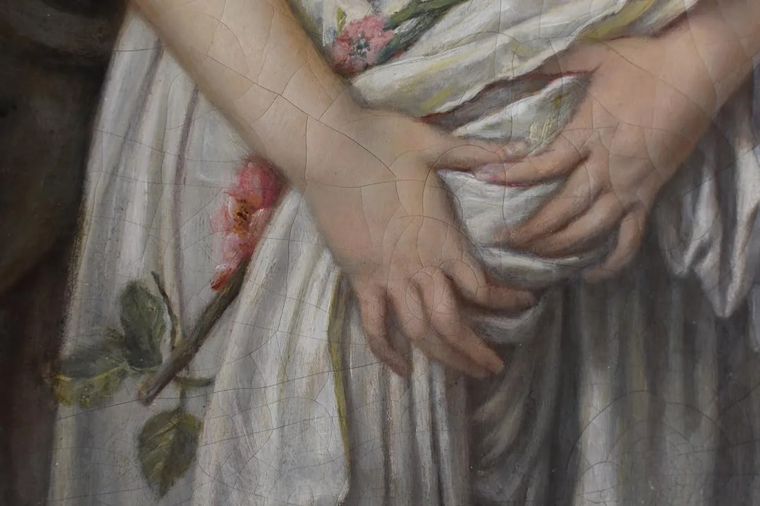 1800s French Oil on Canvas Girl in a Torn Dress With Broken Vessel, After Jean-Baptiste Greuze, La C - 5