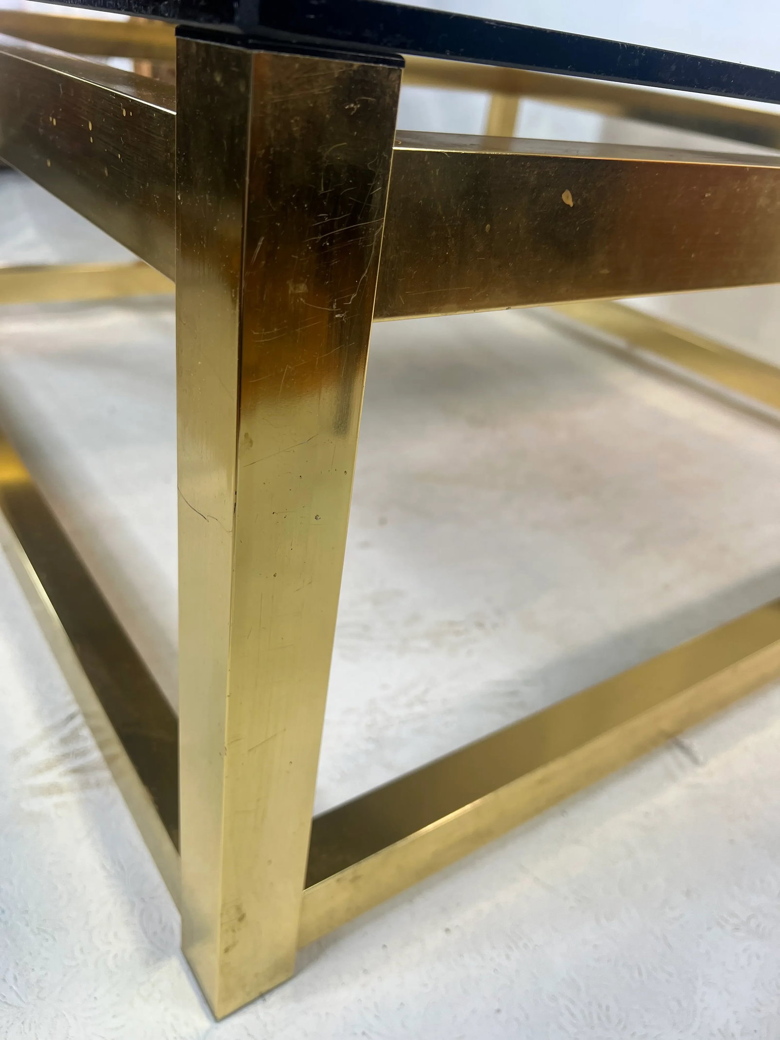 Vintage Smoked Glass Top Coffee Table - 4