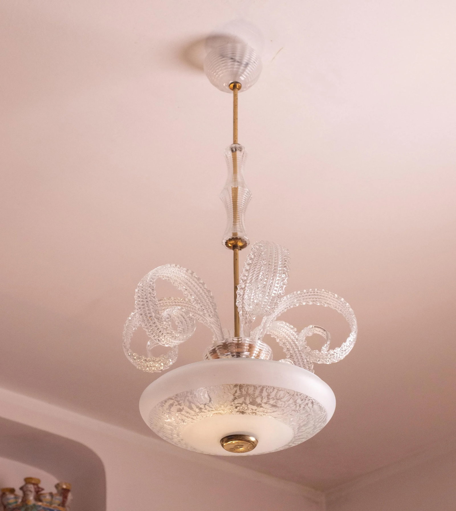 Vintage Art DecÃ² Barovier & Toso Chandelier, 1940s - 2