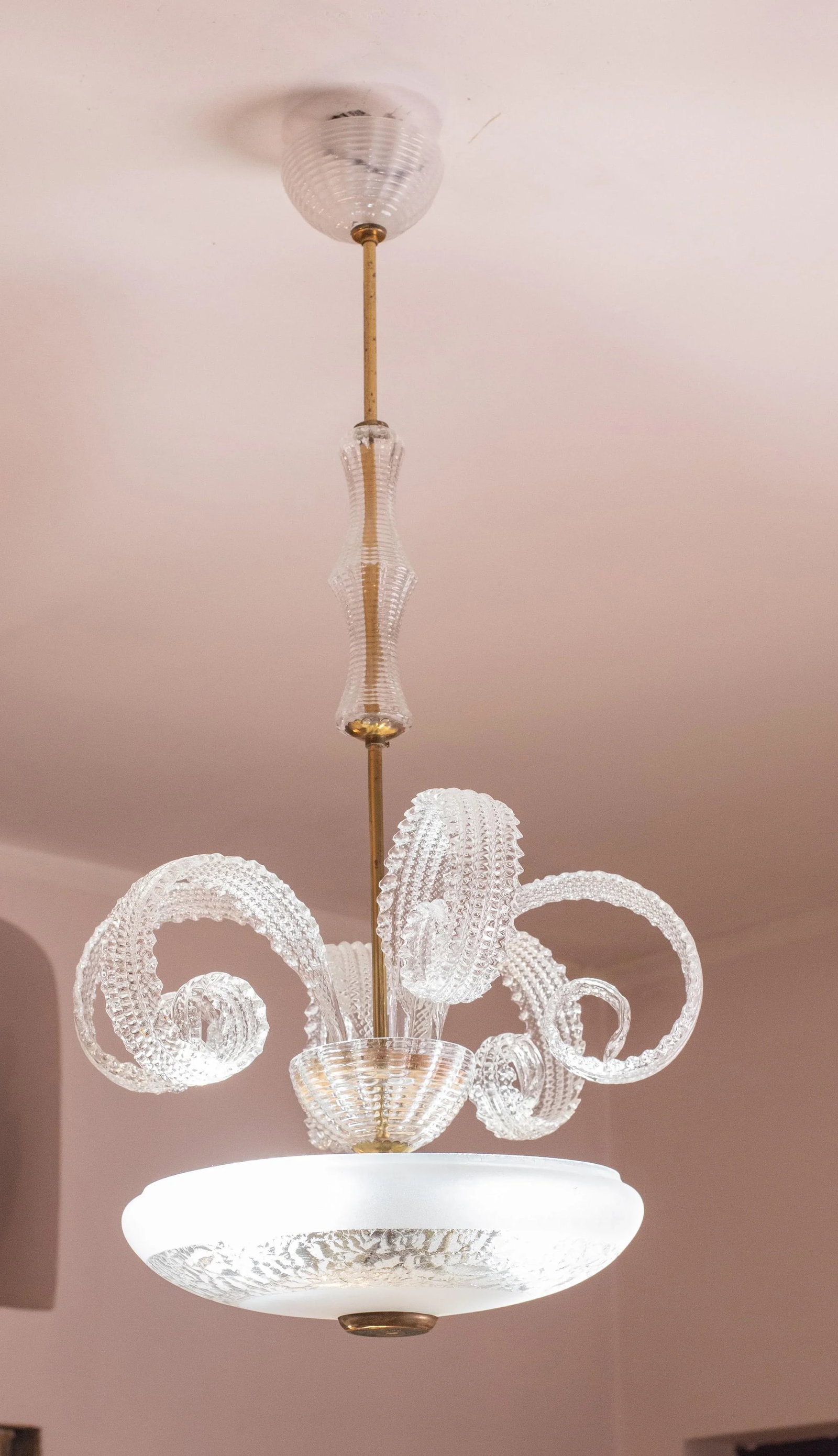 Vintage Art DecÃ² Barovier & Toso Chandelier, 1940s - 4