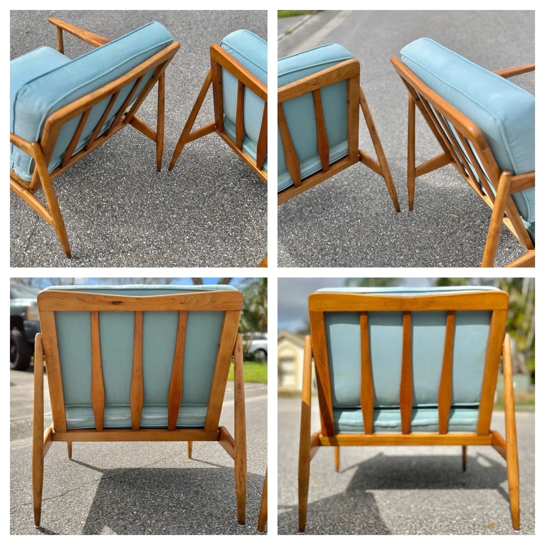 Pair of Rail-Back Lounge Chairs in the Style of Viko Baumritter | Mid Century Modern - 6