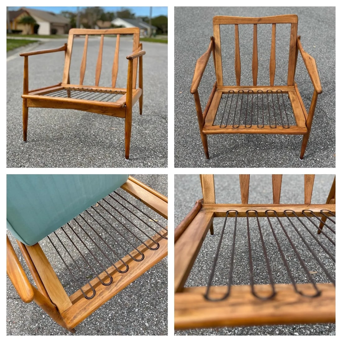 Pair of Rail-Back Lounge Chairs in the Style of Viko Baumritter | Mid Century Modern - 7