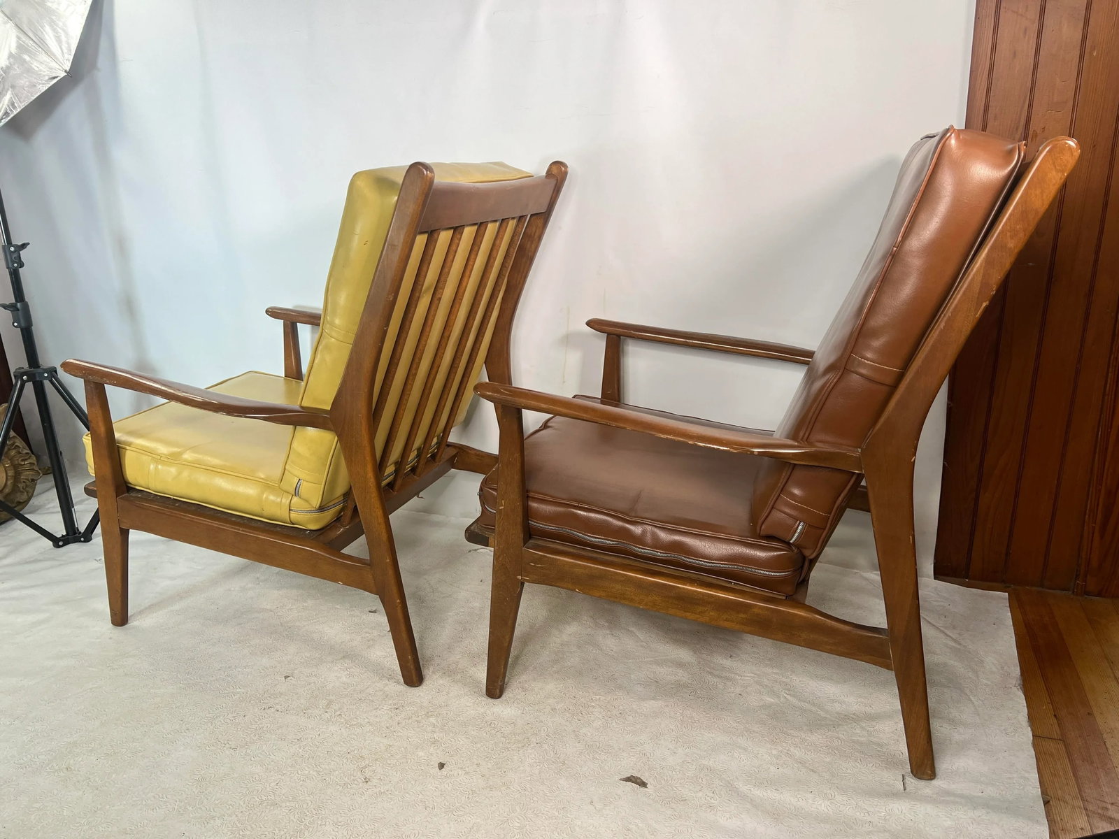 Mid Century Walnut Danish Style Lounge Chairs - a Pair - 7