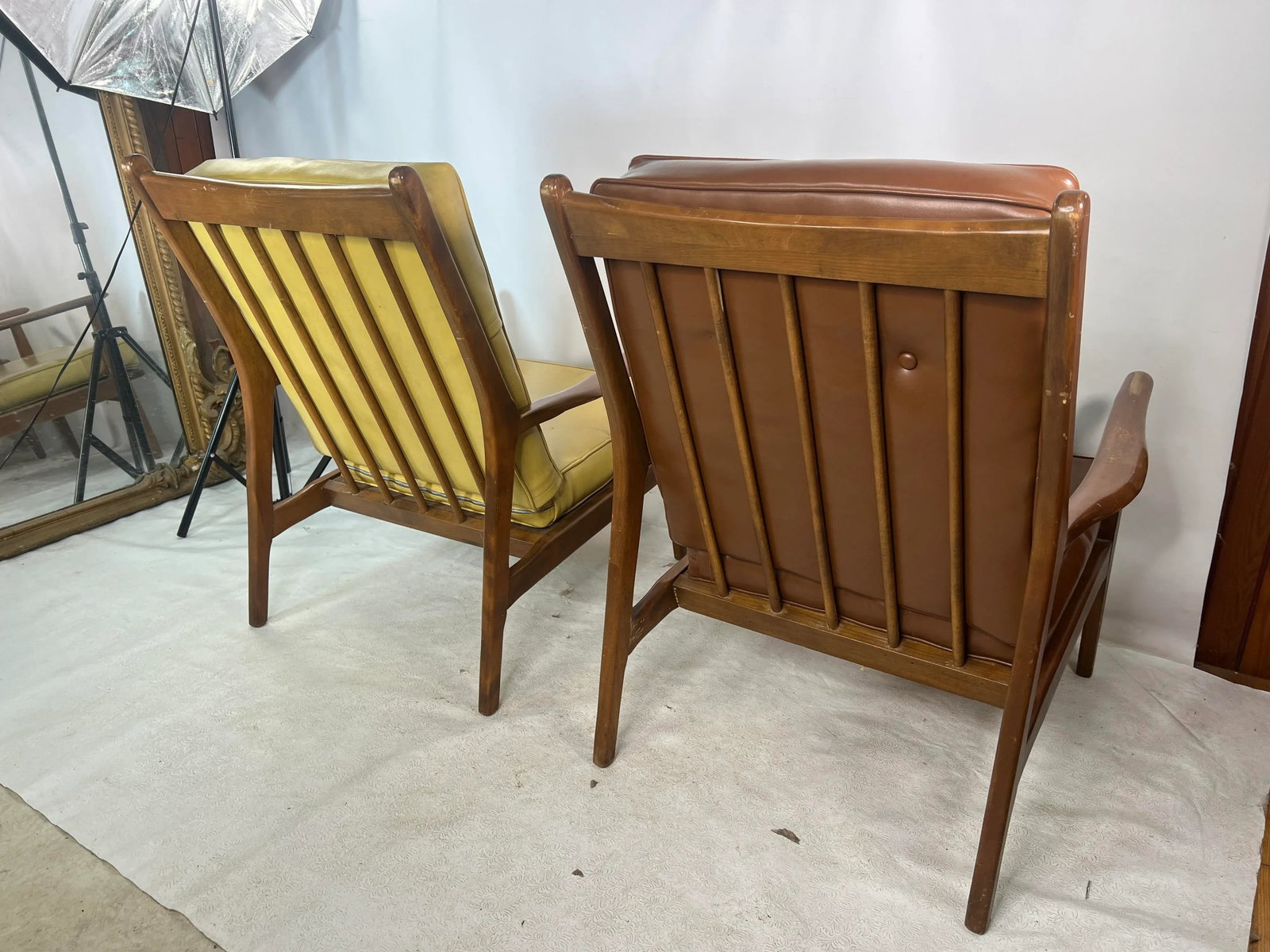 Mid Century Walnut Danish Style Lounge Chairs - a Pair - 8
