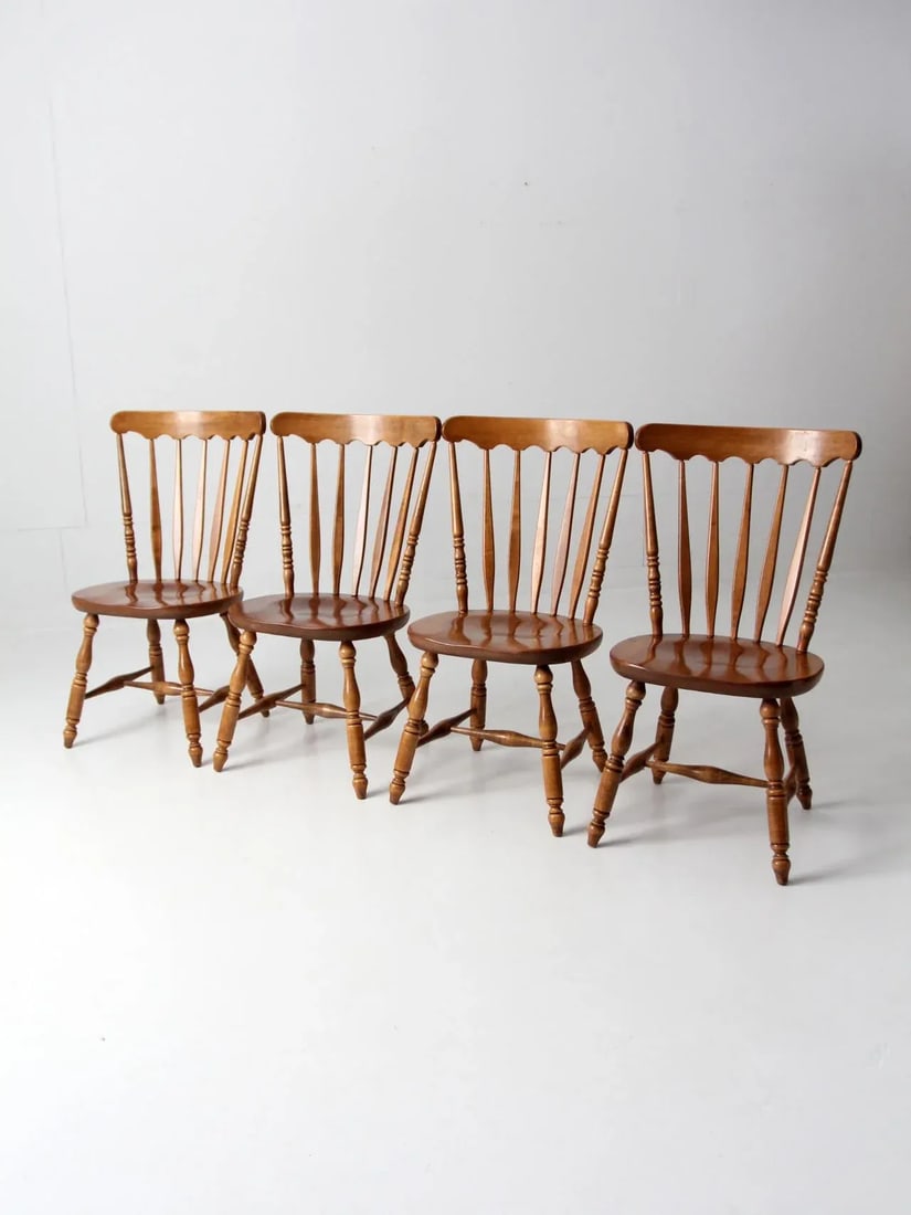 Vintage Windsor Dining Chairs Set 4 - 2