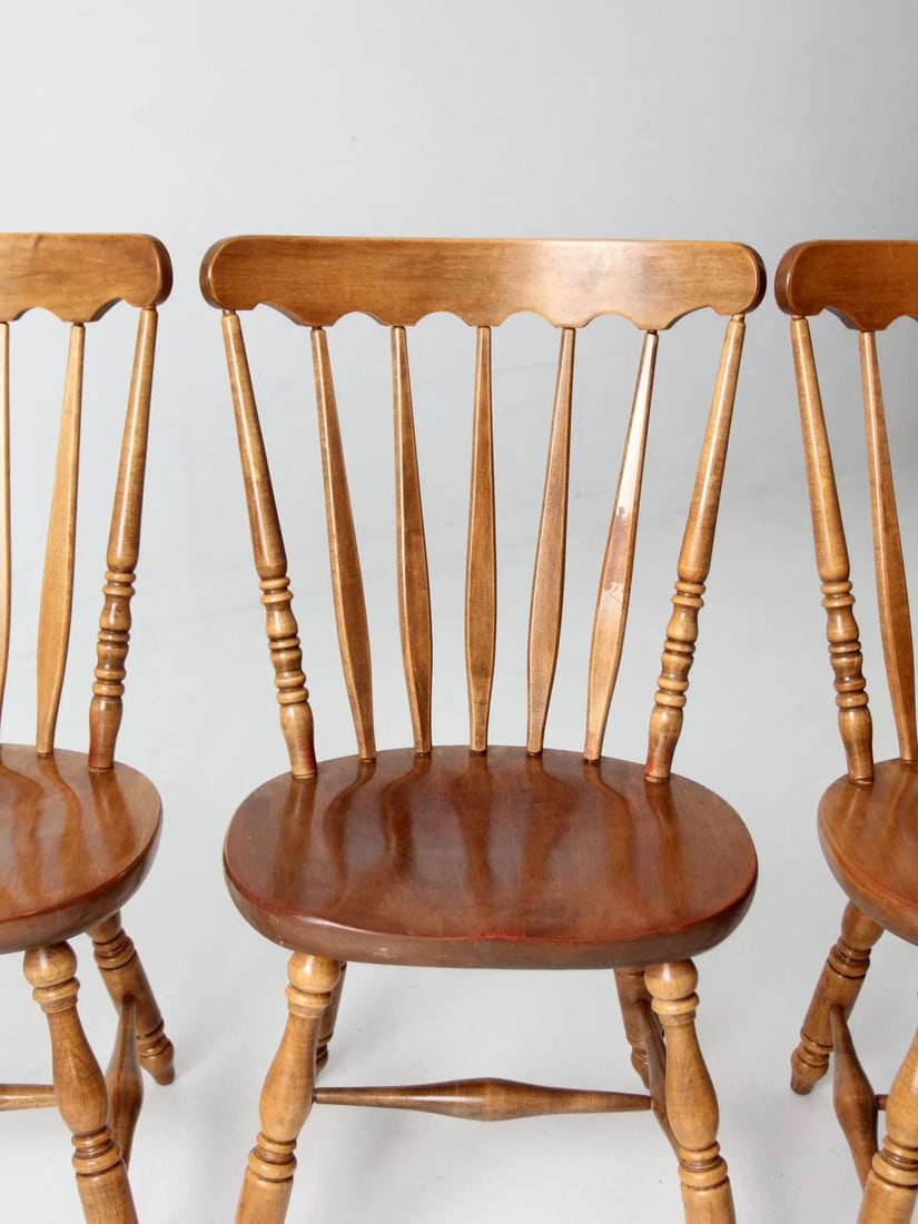 Vintage Windsor Dining Chairs Set 4 - 7