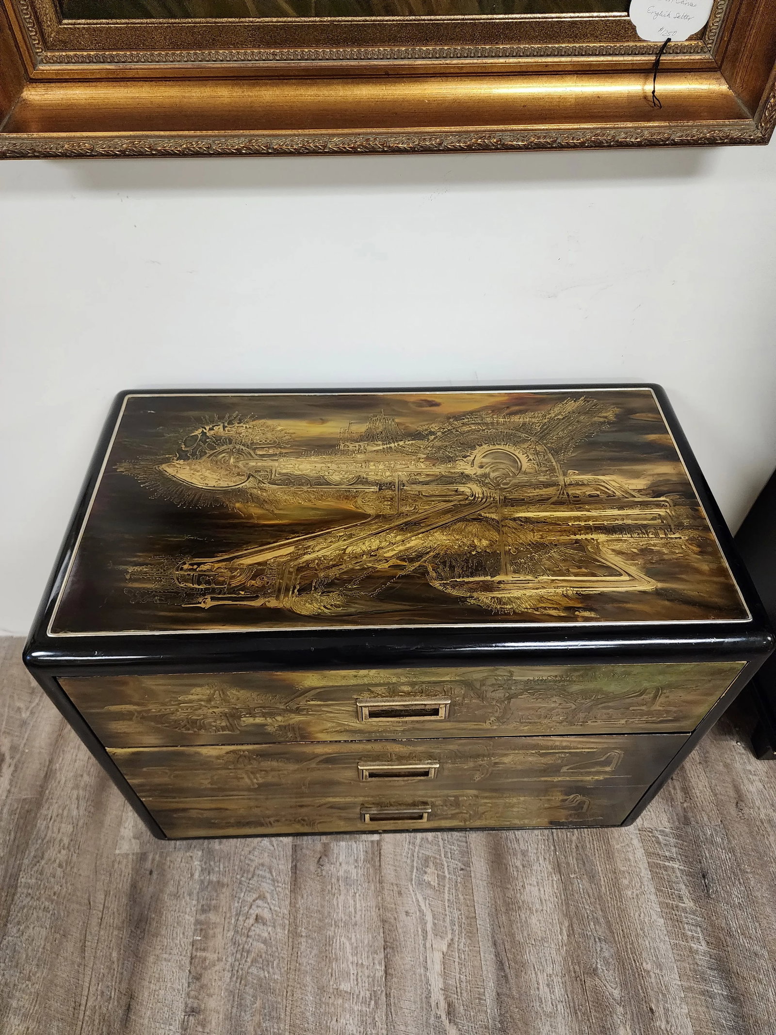 Bernhard Rohne for Mastercraft Acid Etched Brass Chest of Drawers, 1970s - 6