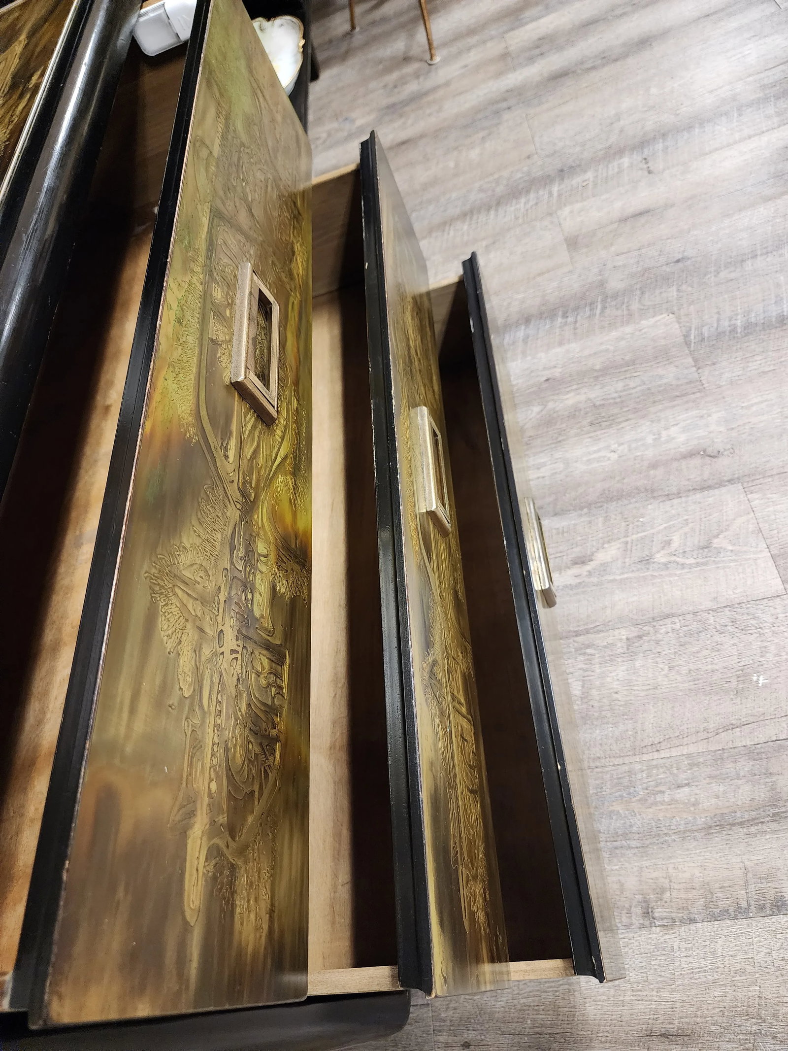 Bernhard Rohne for Mastercraft Acid Etched Brass Chest of Drawers, 1970s - 7