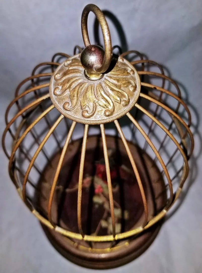 1950s Music Box Automaton Singing Bird Cage by Linden - 4