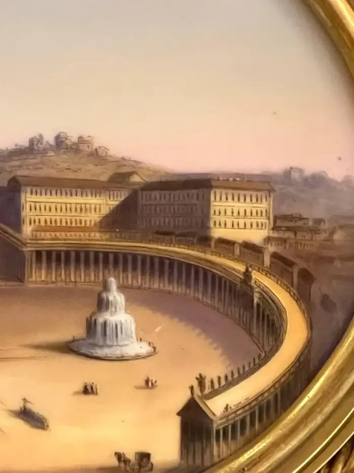 19th C Grand Tour Painting on Porcelain View of Vatican/St. Peter's Basilica - 12