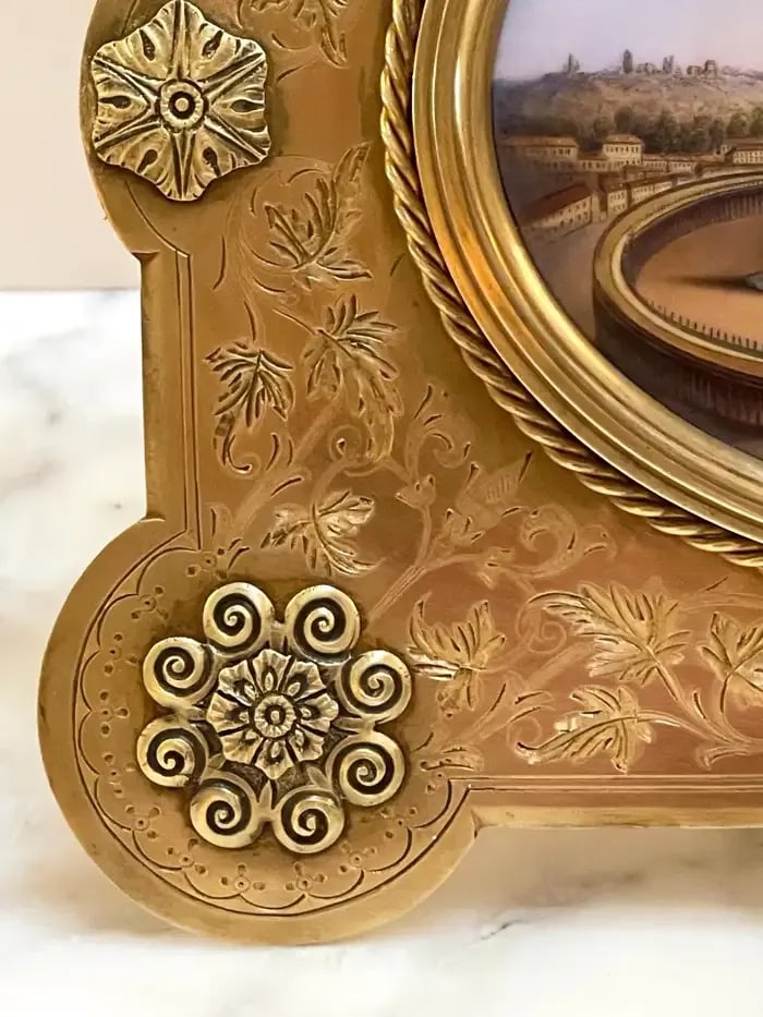 19th C Grand Tour Painting on Porcelain View of Vatican/St. Peter's Basilica - 7