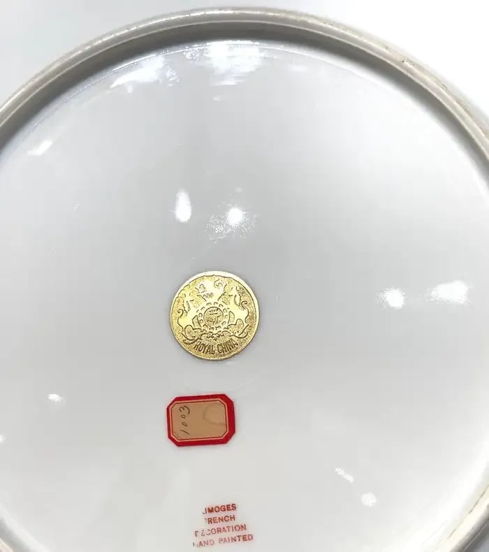 Early 20th Century Limoges Gold & Platinum Encrusted Operatic Service Plates - Set of 12 - 7