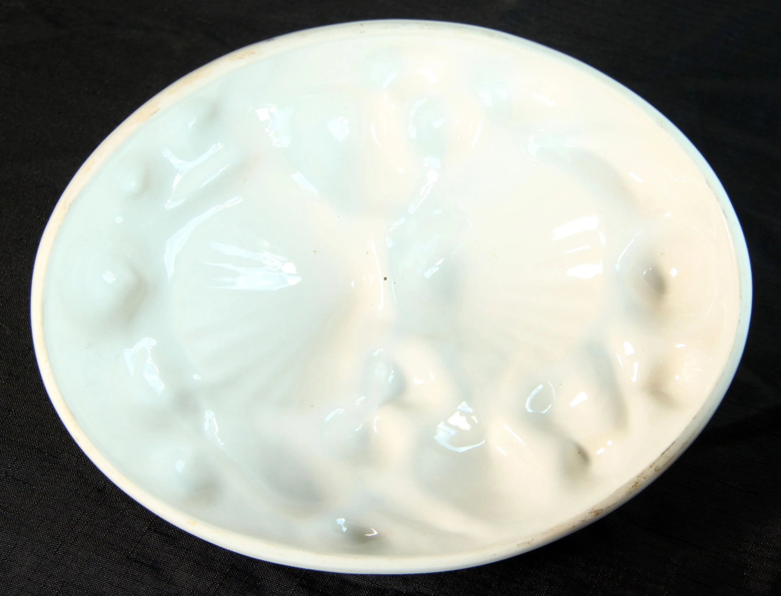 Vintage Majolica Ceramic Shellfish Lidded Casserole Serving Bowl - 9