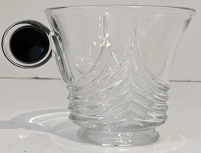 Early 20th Century Art Deco Heisey Glass 'Stanhope' Cups & Saucers, by Walter Von Hessen - Set of 4 - 4