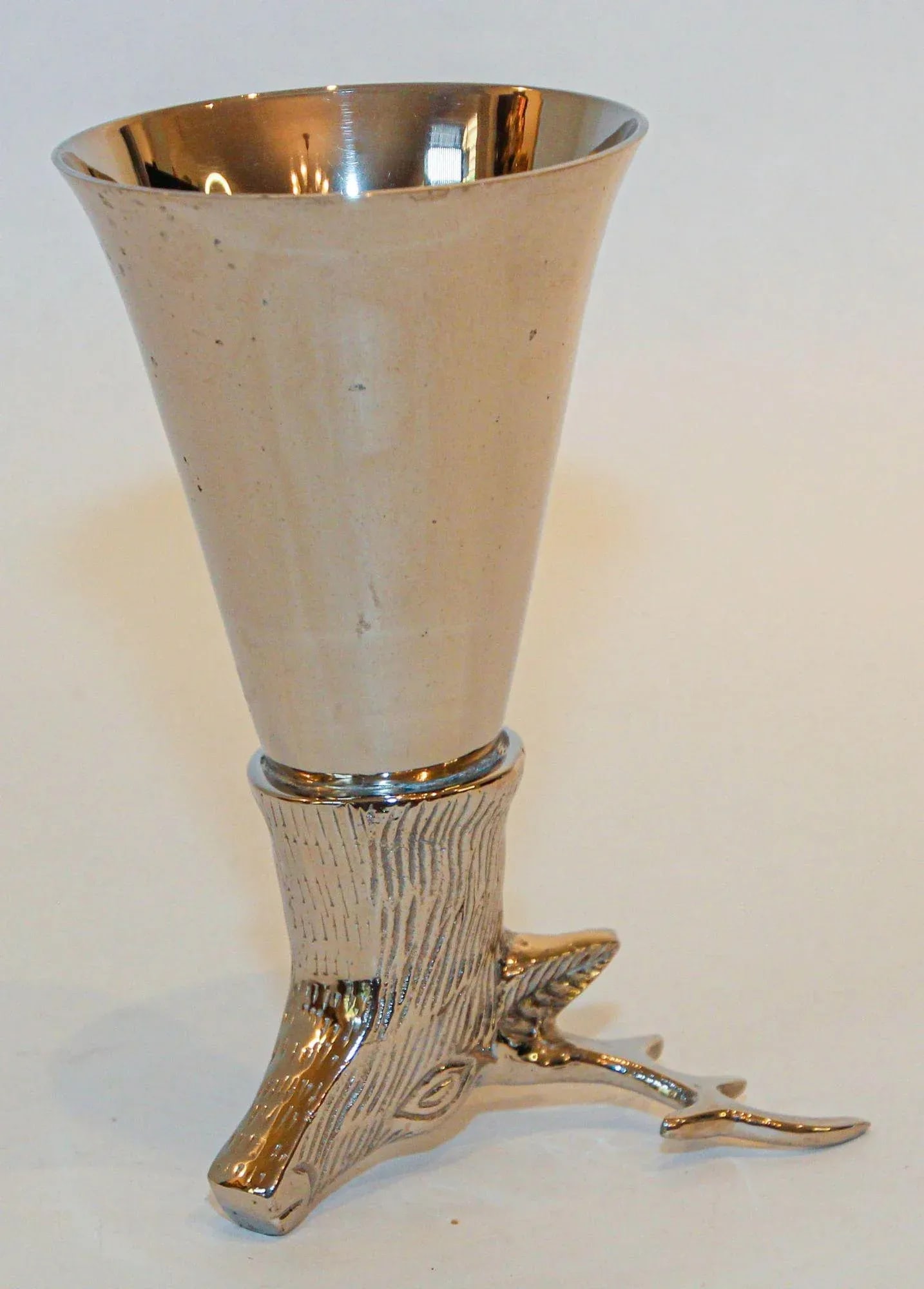 Stag Elk Silver Stirrup Cup Goblet Hunting Equestrian Barware Decor - 2