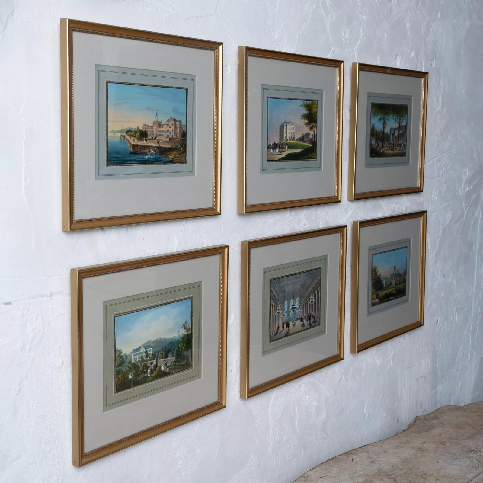 Hand-Painted Engravings of Wiesbaden After Jan Simon Voddiggel, 1852 - 12