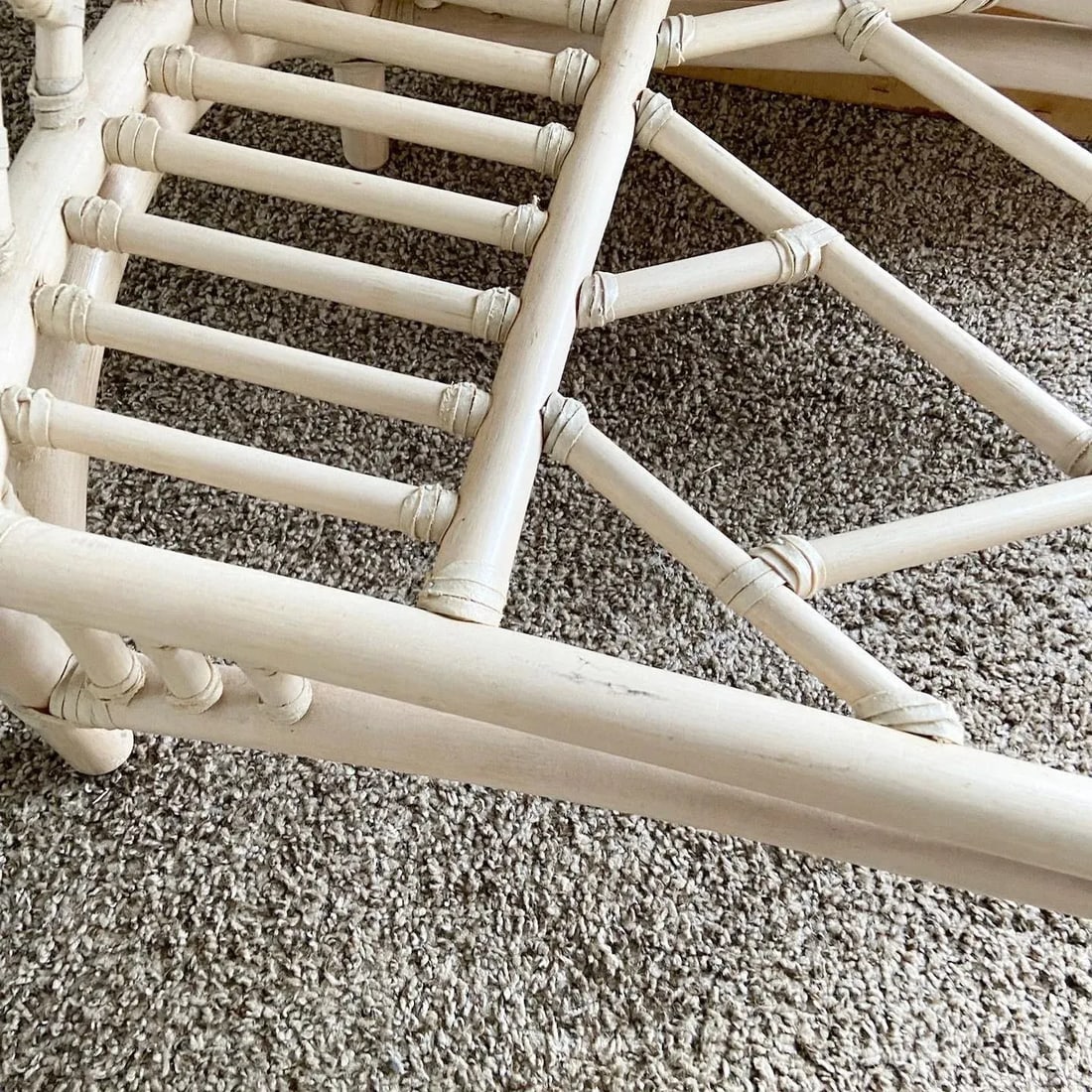 Boho Chic Bamboo Rattan Glass Top Console Table - 10