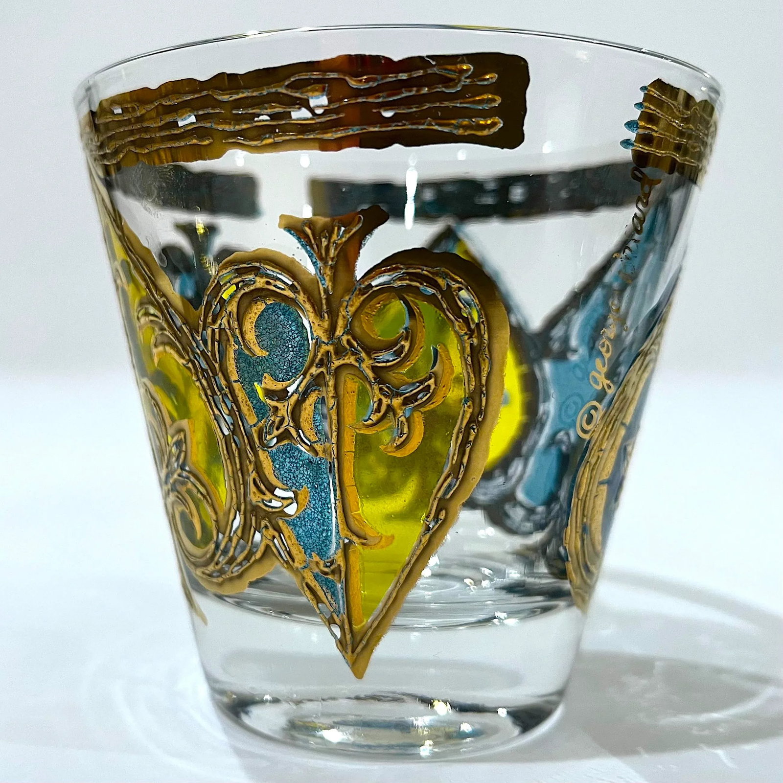 Mid 20th Century Georges Briard "Spades" Double Shot Old Fashioned Glasses - Set 6 - 6