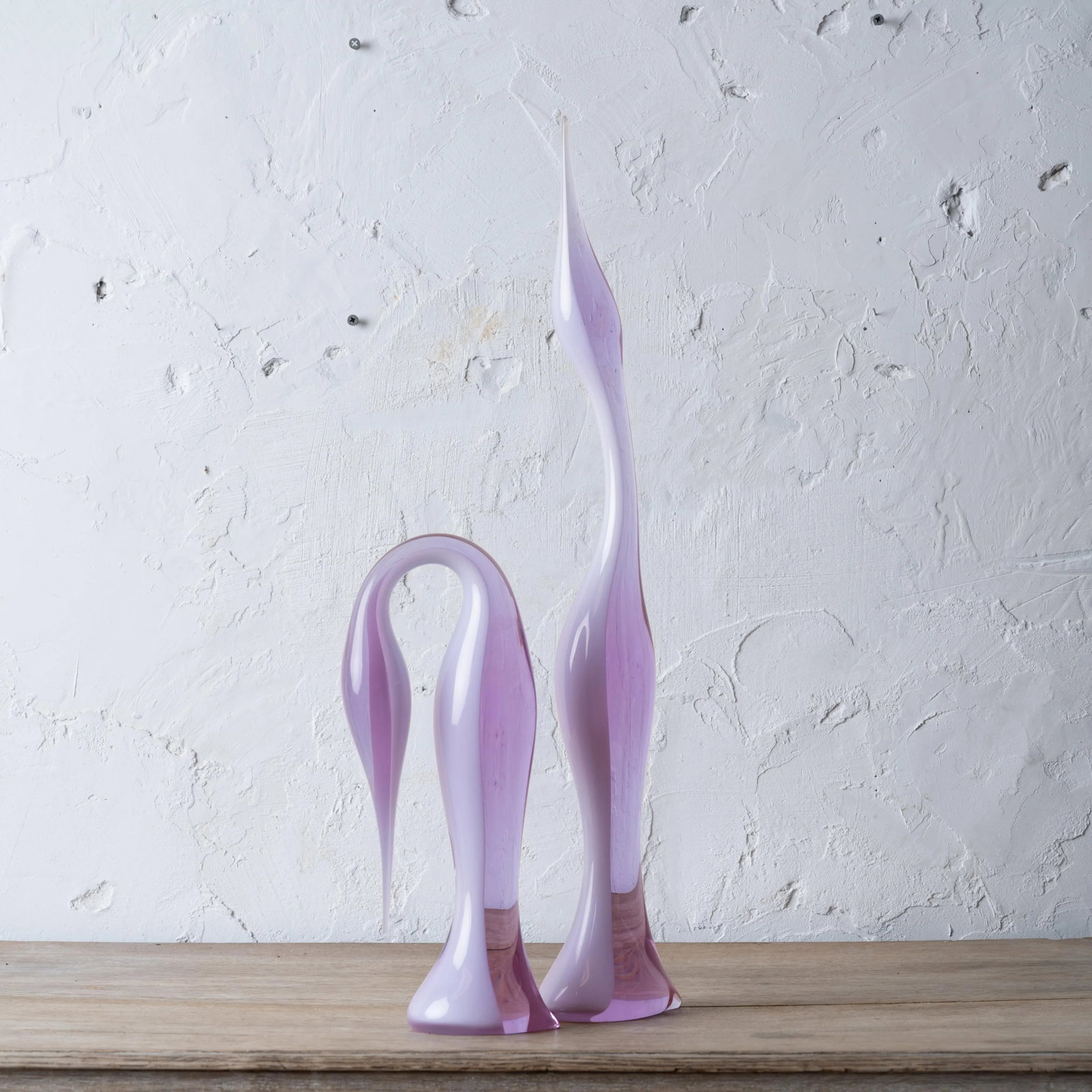 Renato AnatrÃ Murano Alexandrite Glass Birds - a Pair - 3