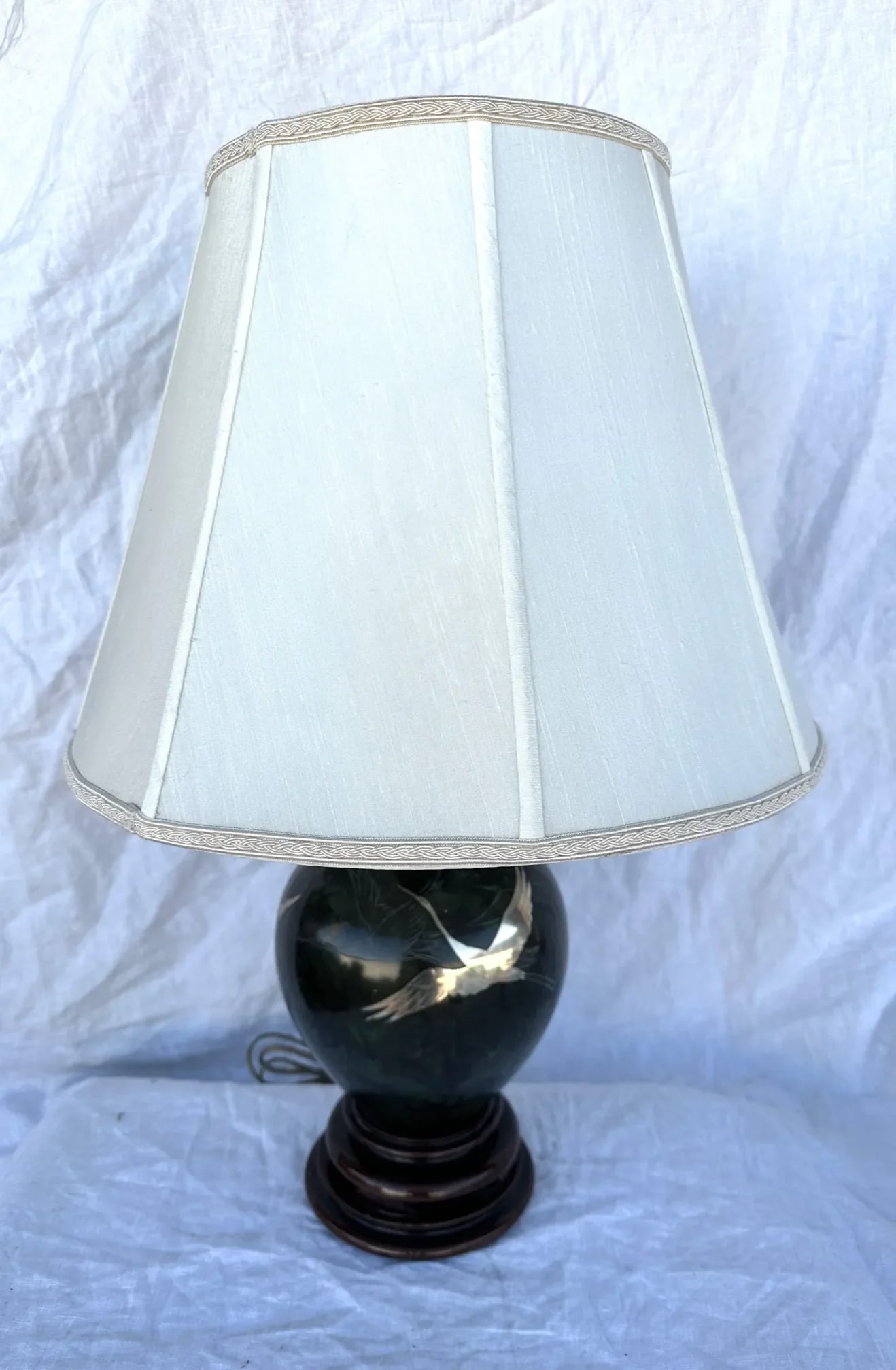 Vintage Marbro Lamp Co Japanese Mixed Metal Table Lamp - 7