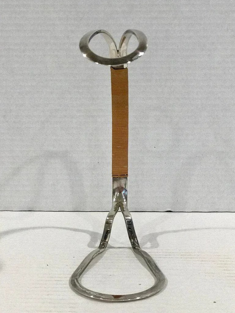 1960s Carl Aubâˆšâˆ‚ck Style Silver Plated and Reed Wine Bottle Caddy - 5